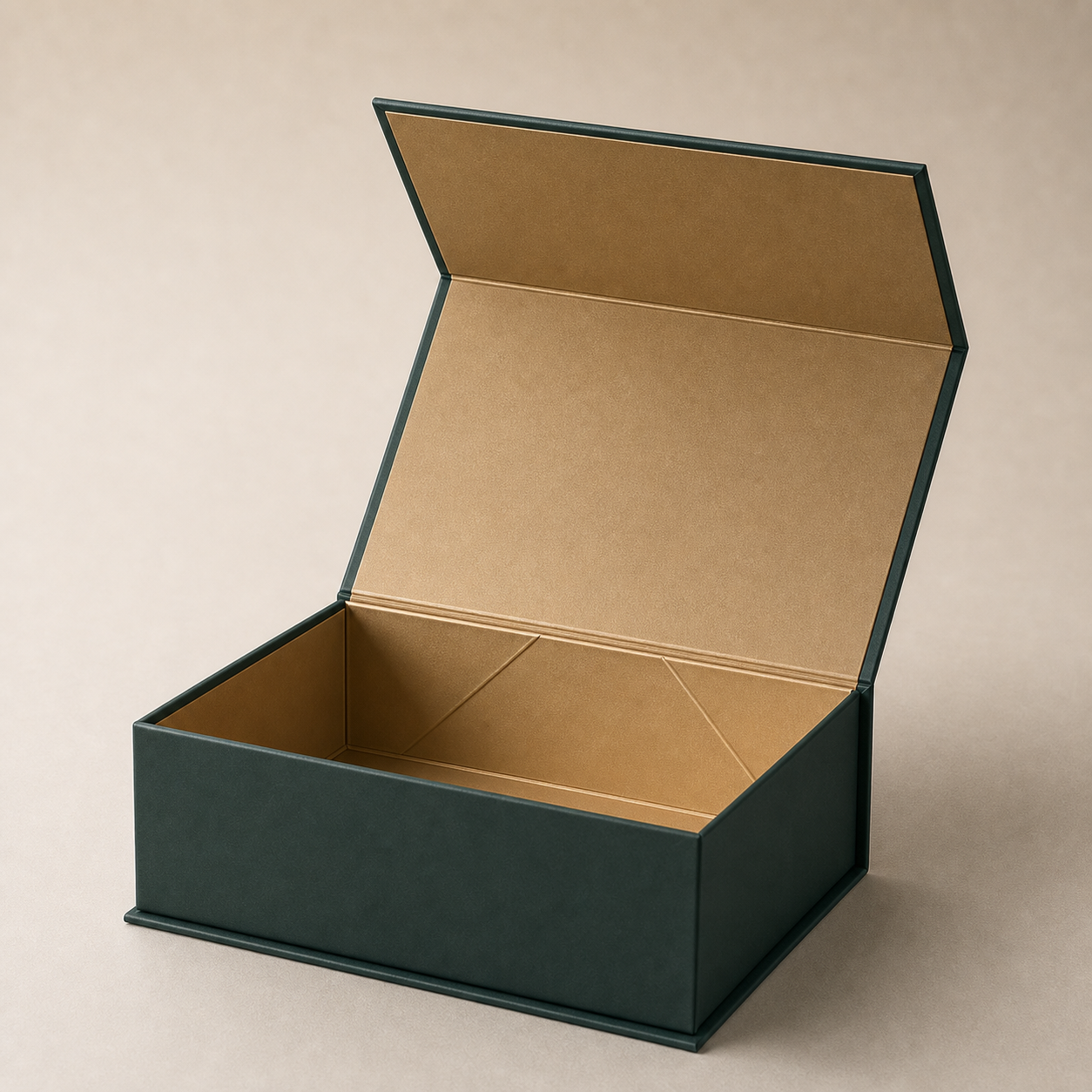 VENFOR green magnetic folding rigid box with gold foil logo