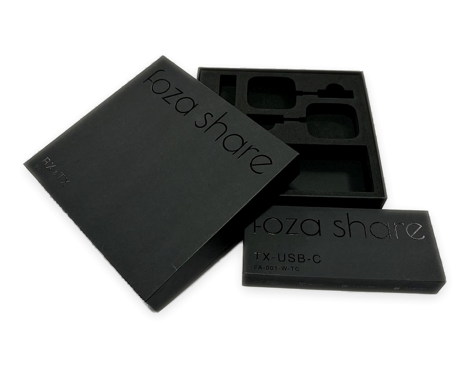 Black electronics rigid paper box with custom foam insert