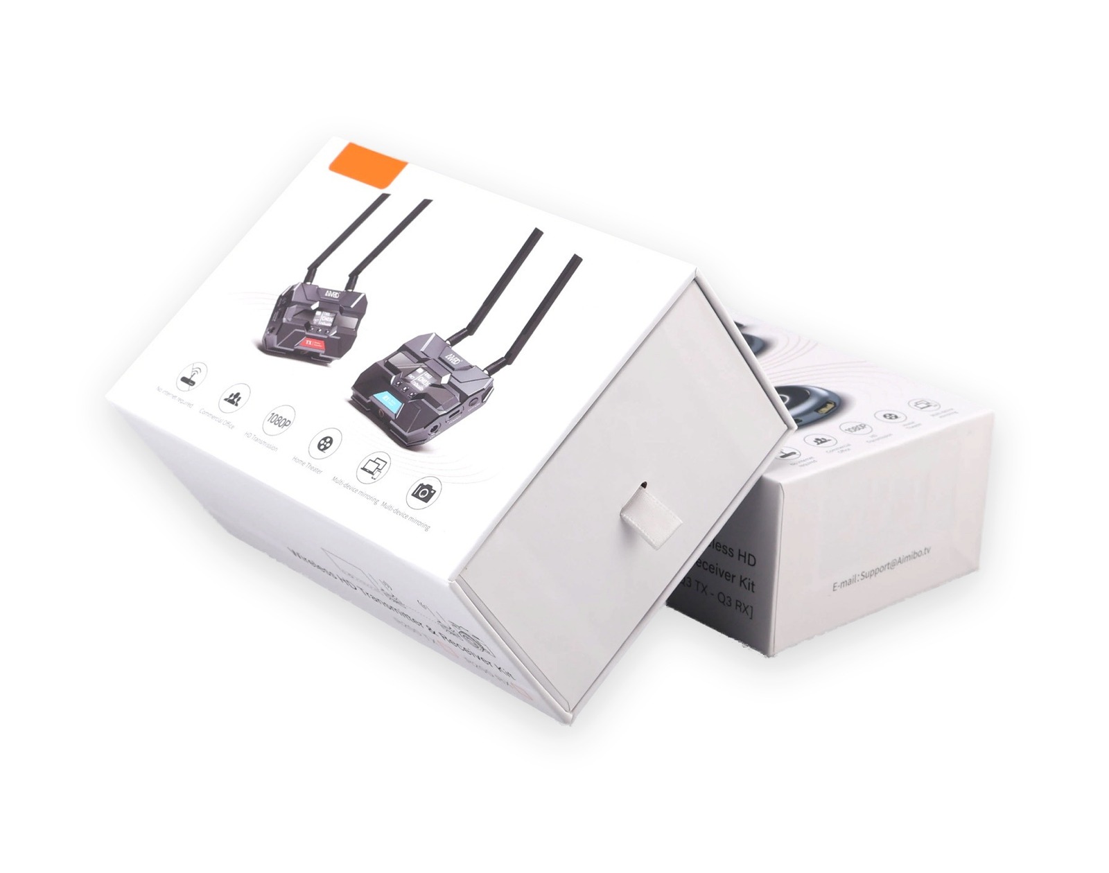 Open drawer box for electronics packaging