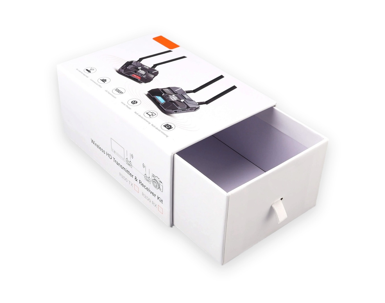 Retail set detail for electronics drawer packaging