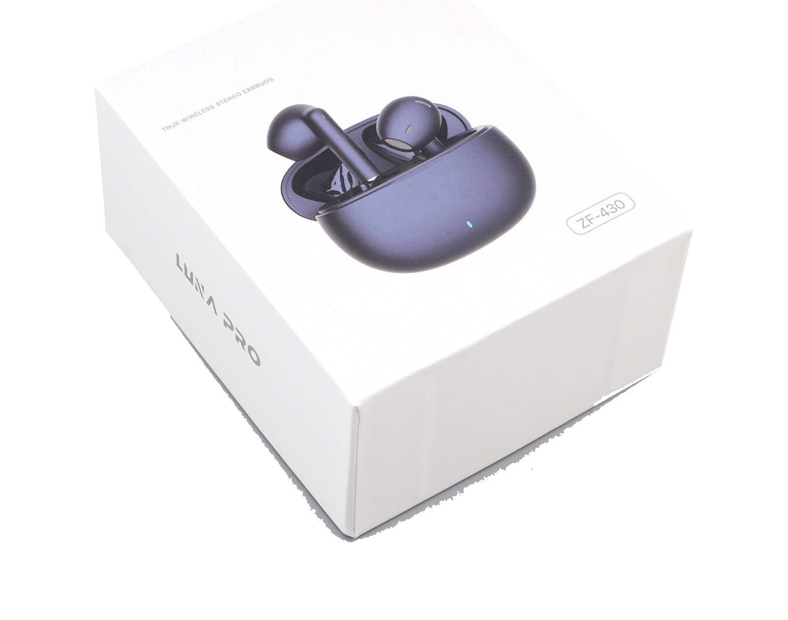 Retail set detail for wireless earbuds packaging