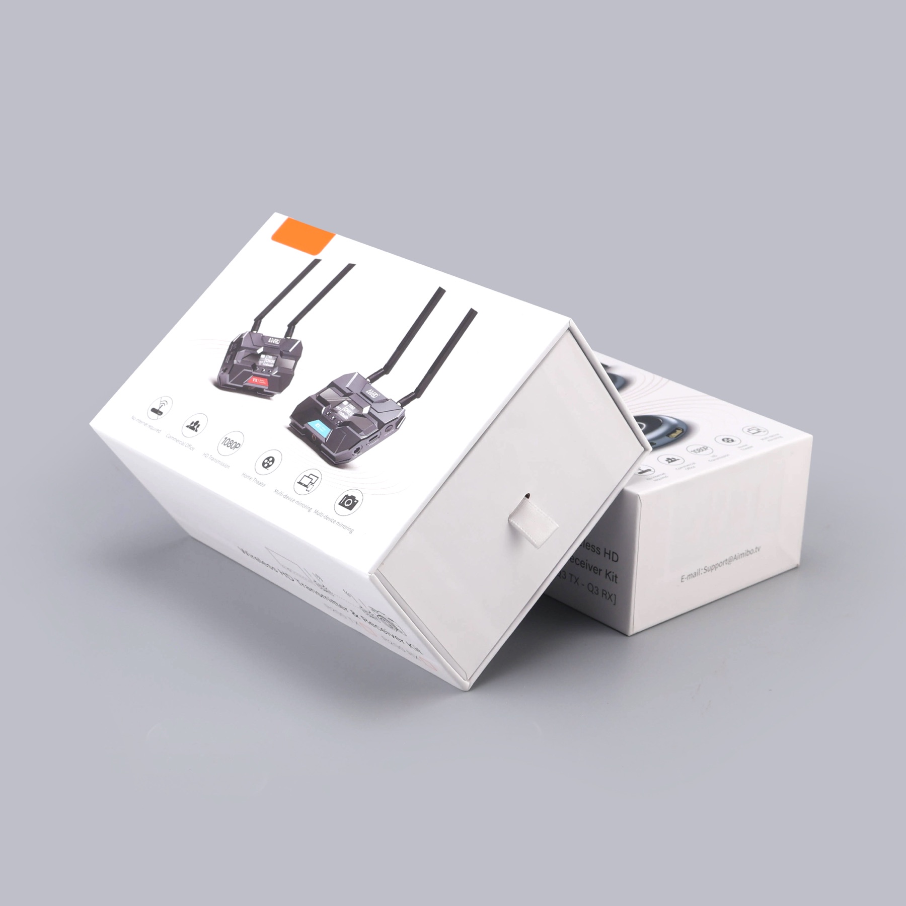 Open drawer box for electronics packaging