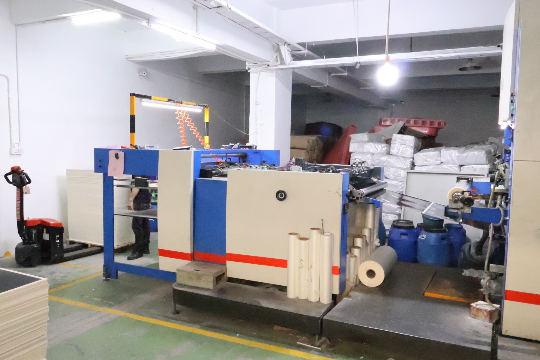 Paper packaging production equipment in factory